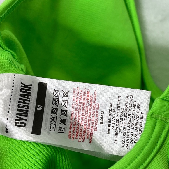 Gymshark Sweat Seamless Light Support Padded Sports Bra Size Medium Fluo Lime - Picture 6 of 7